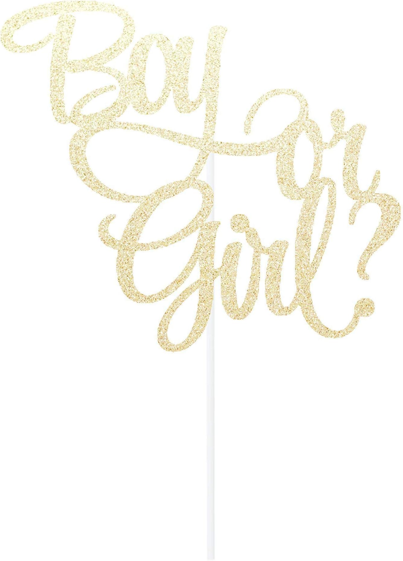 Boy or Girl Gender Reveal Cake Topper He or She Sign Centerpiece