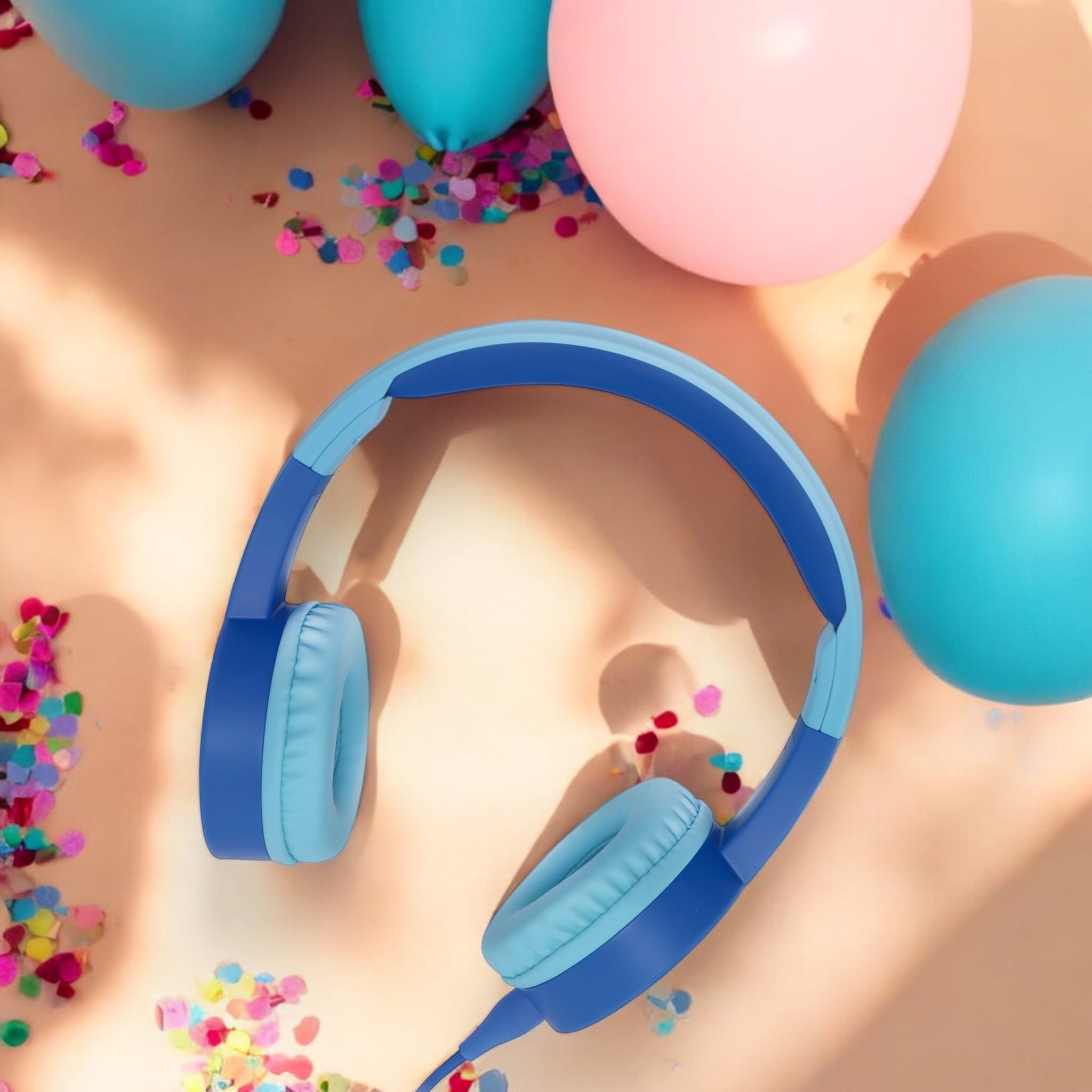 BLAUPUNKT Kids Kopfhörer KKH10 blau, Kinderkopfhörer mit Kabel, 3,5 mm Klinke AUX, Lautstärkebegrenzung für Kinderohren, Kopfhörer für Toniebox, Tablet, Schule & Reisen