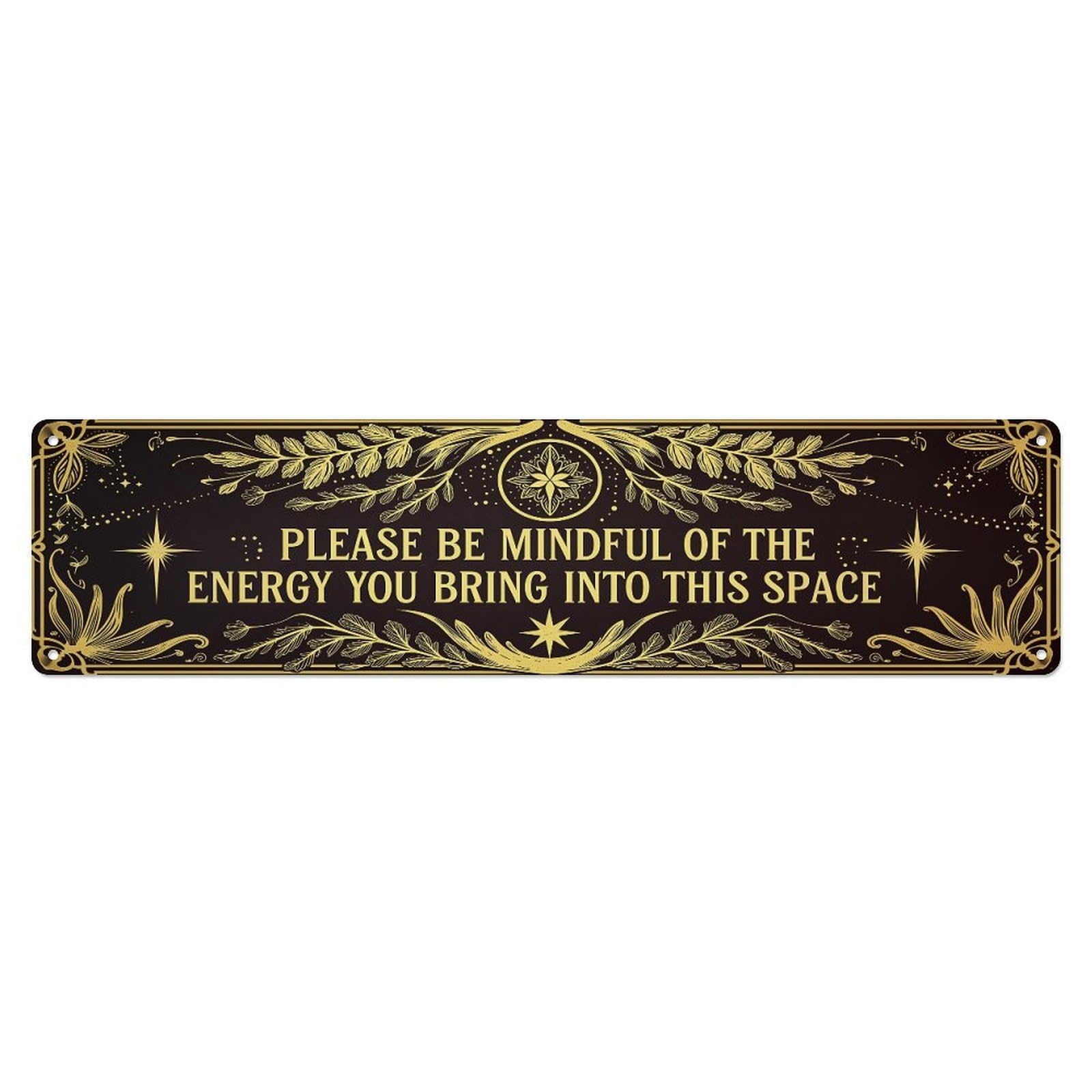 Golden Floral Border Design Pattern Metal Tin Sign Plaque