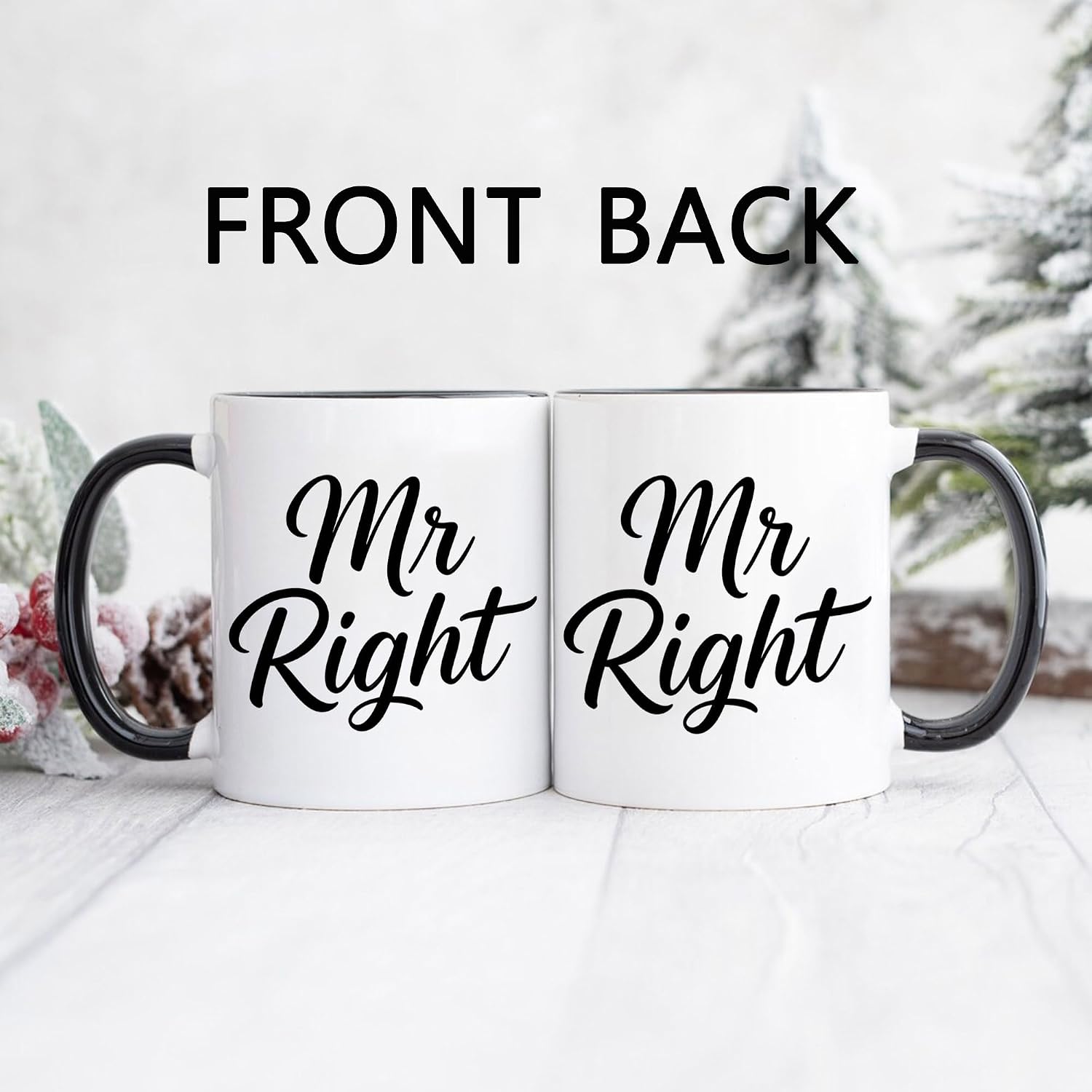 Mr Right Mrs Always Right Coffee Mugs Set of 2-11oz Ceramic His Hers Couples Gifts for Parents Aunt Wedding Anniversary, Engagement, Bridal Shower, Housewarming(right)