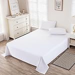 Queen Size Flat Sheet Only, Soft 300 Thread Count 100% Cotton Flat Sheets, Sateen, Cooling & Breathable Bed Sheets, Top Sheet, Flat Sheet Only, Single Flat Sheets Only (Queen, Gray)