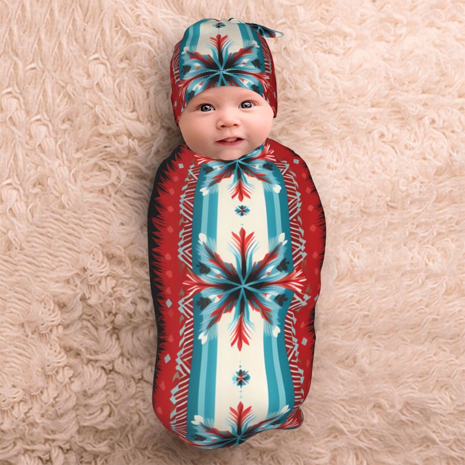 3D płatki śniegu koc i czapka zestaw dla noworodków, przytulny szal dla niemowląt, malucha, komfort, 29 x 53 cm