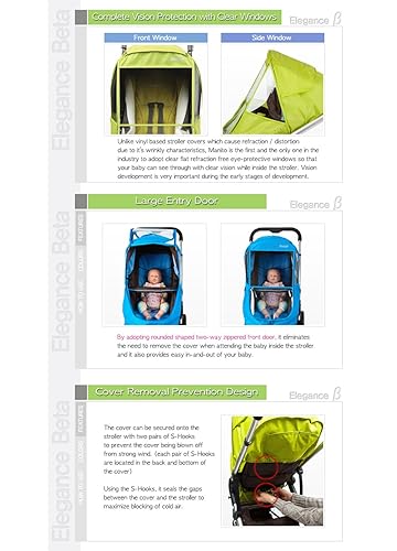 Miniatura 4 de Manito Elegance Beta Cochecito Escudo ClimaCubierta De Lluvia - Rojo