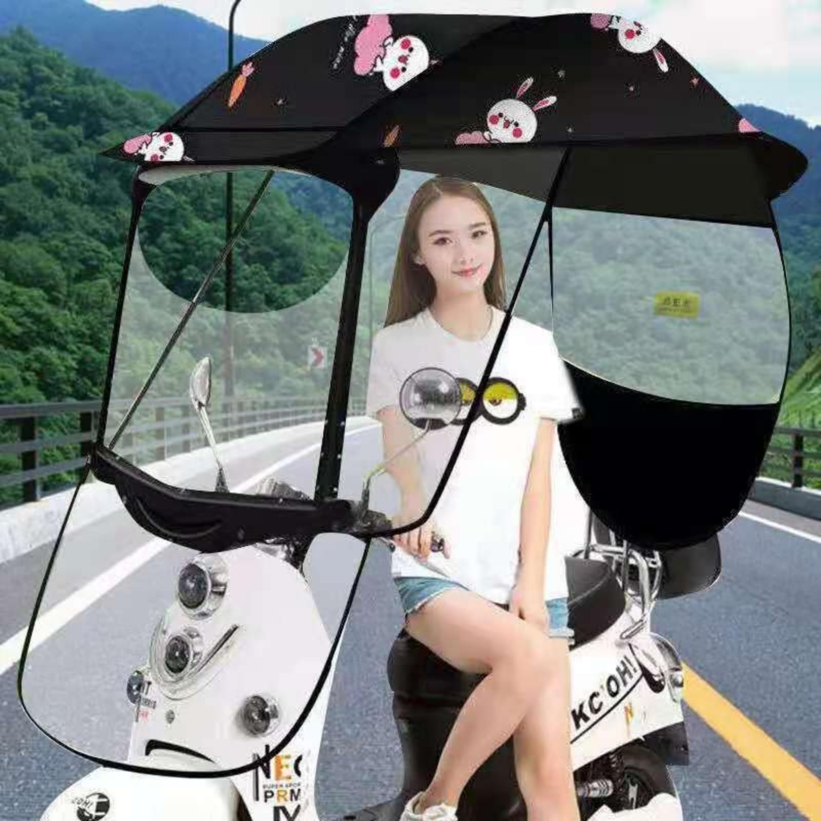Parasol Universal para Motocicleta eléctrica, Parasol para Scooter, para Movilidad, Protector Solar y Protector contra la Lluvia, Impermeable, para batería, para Coche