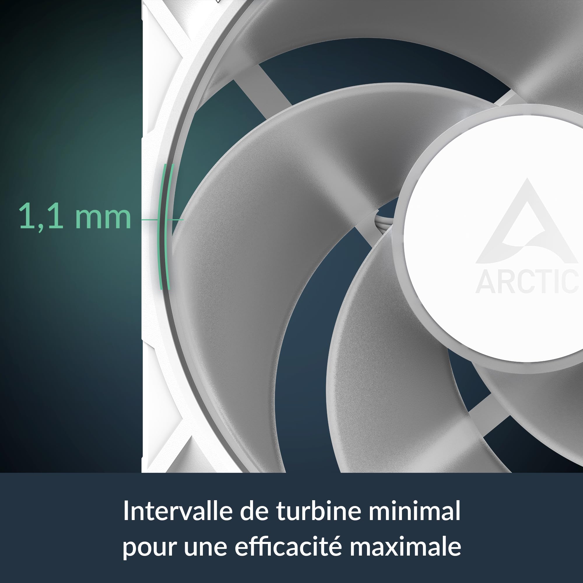 ARCTIC P12 Pro Reverse A-RGB – 3 Pack – 120 mm Ventilateur Premium avec flux d'air inversé, Ventilateur PWM avec répartiteur de câble en Y, 500-3000 rpm, 0 rpm <5% PWM, 5V D RGB, FDB, 4-Pin - Blanc