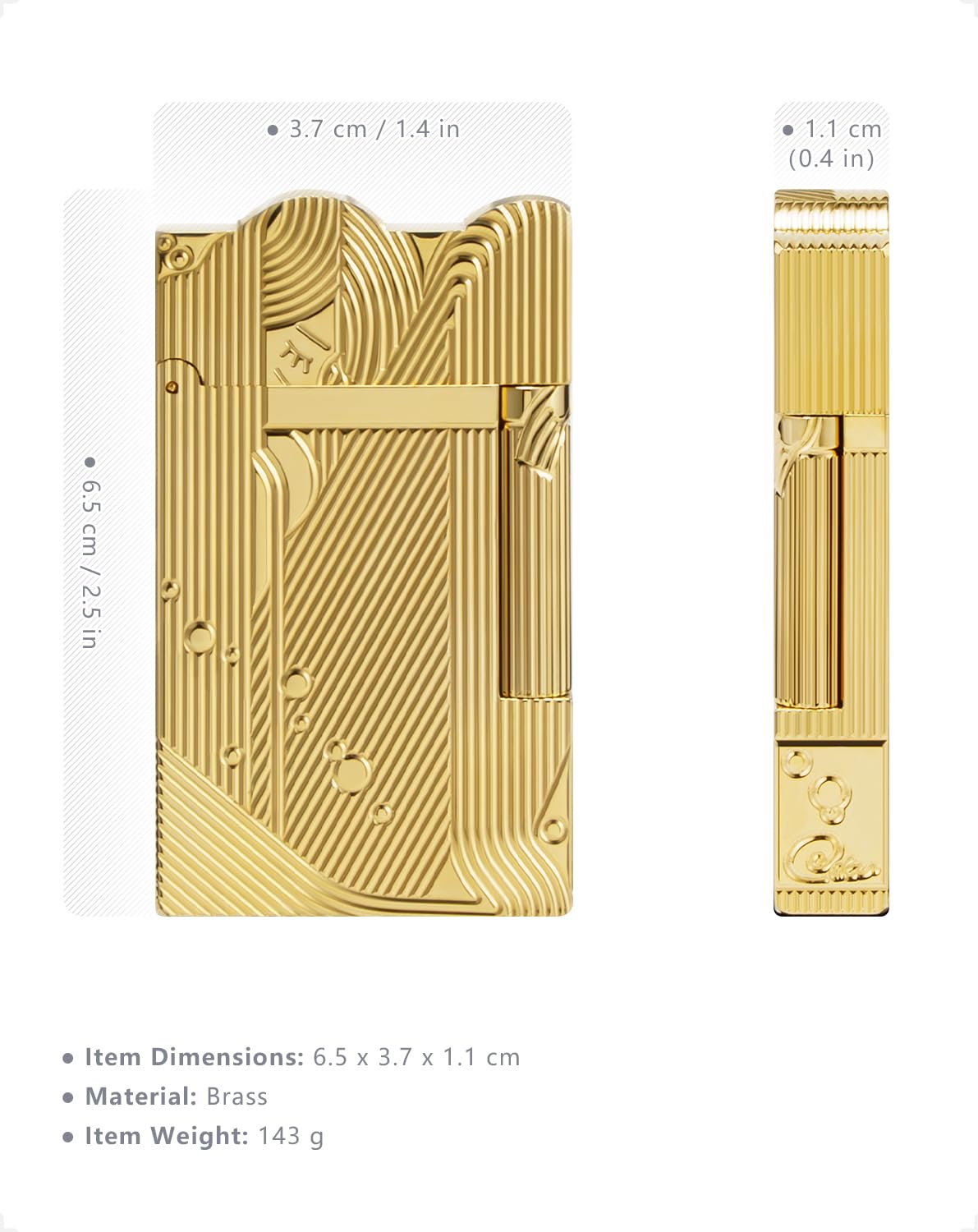 Briquet Sanji à Gaz Rechargeable - Flamme Douce (Gaz Non Inclus)