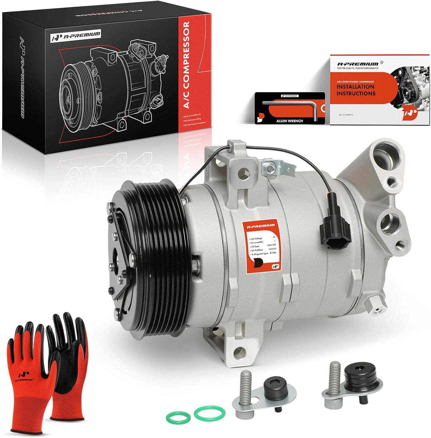 A-Premium DKS17D Air Conditioning Compressor with Clutch