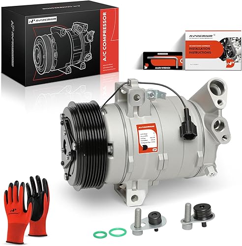 A-Premium Compresor de aire acondicionado de CA con embrague compatible con Nissan NV1500 NV2500 NV3500 4.0L 2012-2021, Pathfinder 4.0L 2005-2012