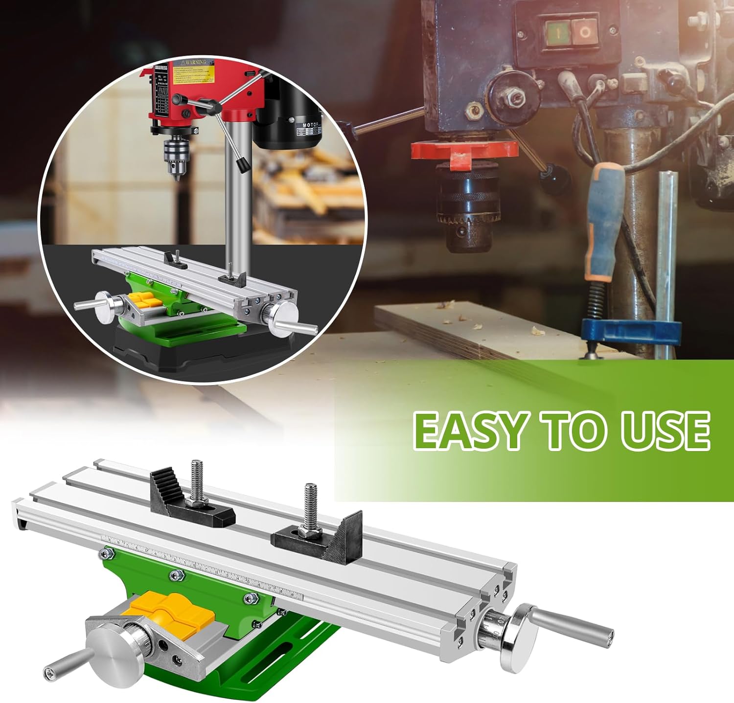 Mini Milling Machine Worktable 13 Inch Compound Slide Table Multifunction Drilling Press Working Table for Bench Drill Adjustme X-Y (B)