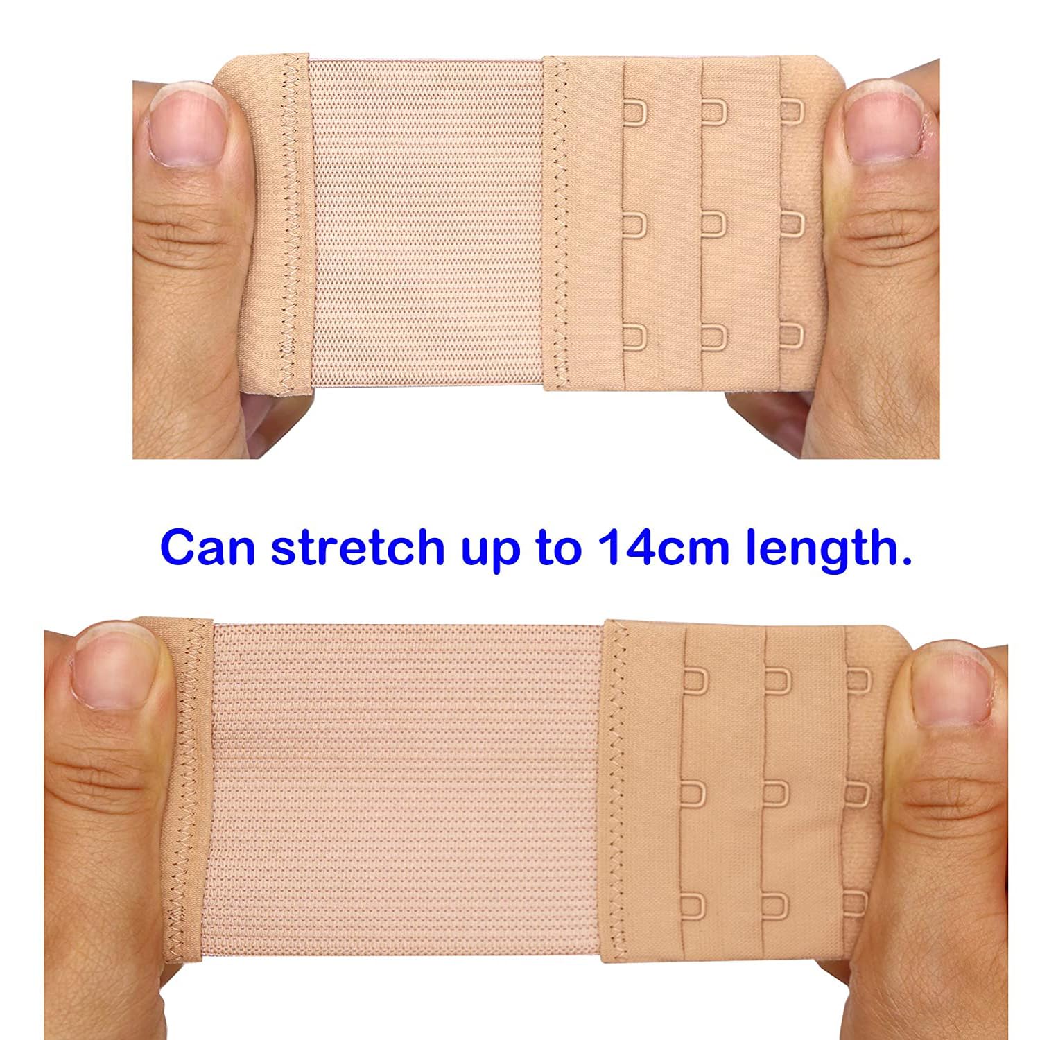 DClub Bra Extender Stretchy Soft and Comfortable Bra Strap Extender for Women in Pregnency or Weight gain. (6 PIECES (3X3 HOOK), SKIN) - Image 3 thumbnail