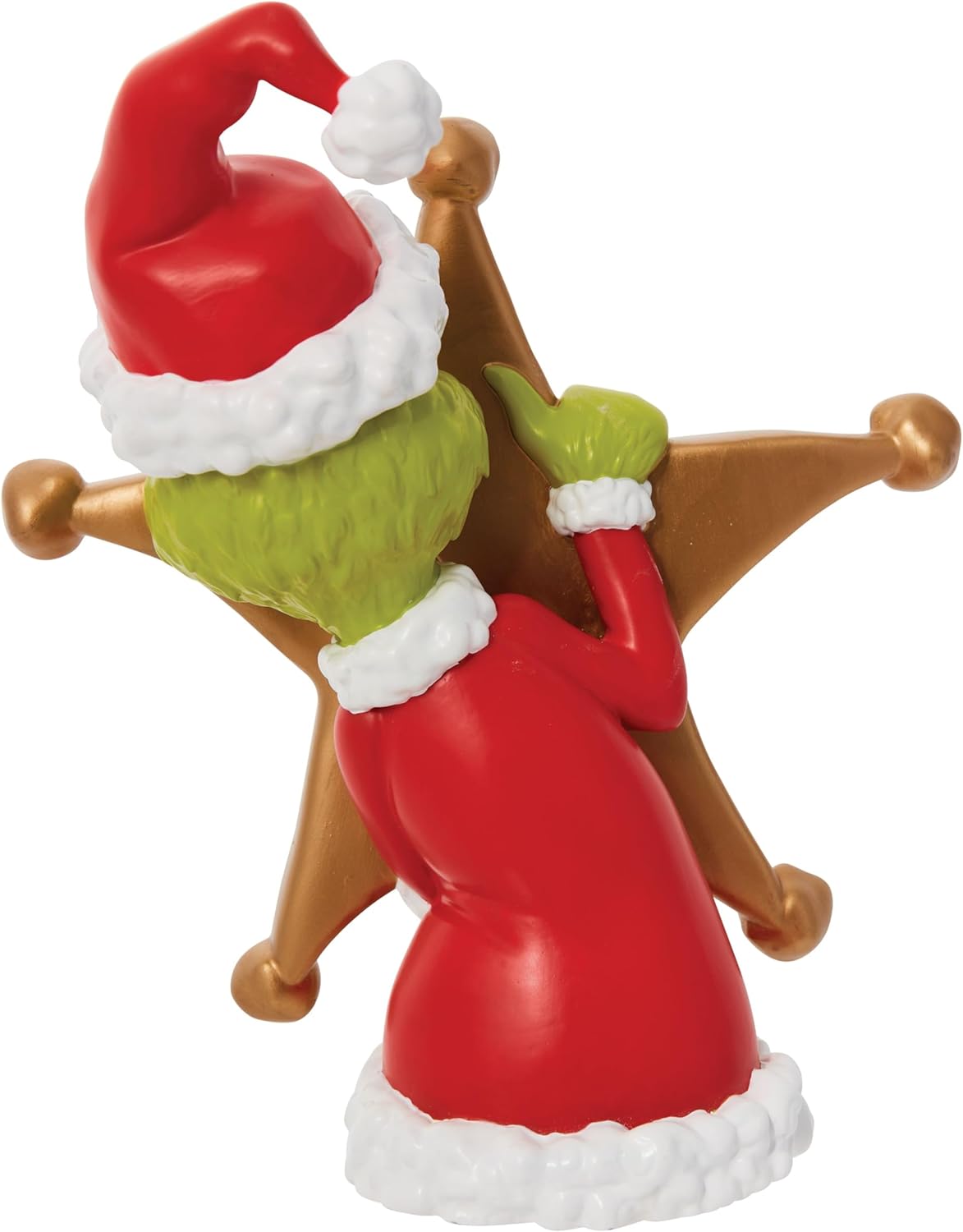 Department 56 Dr. Seuss Grinch Hiding Behind Star Sculpted Christmas Tree Topper, 8.5 Inch, Multicolor