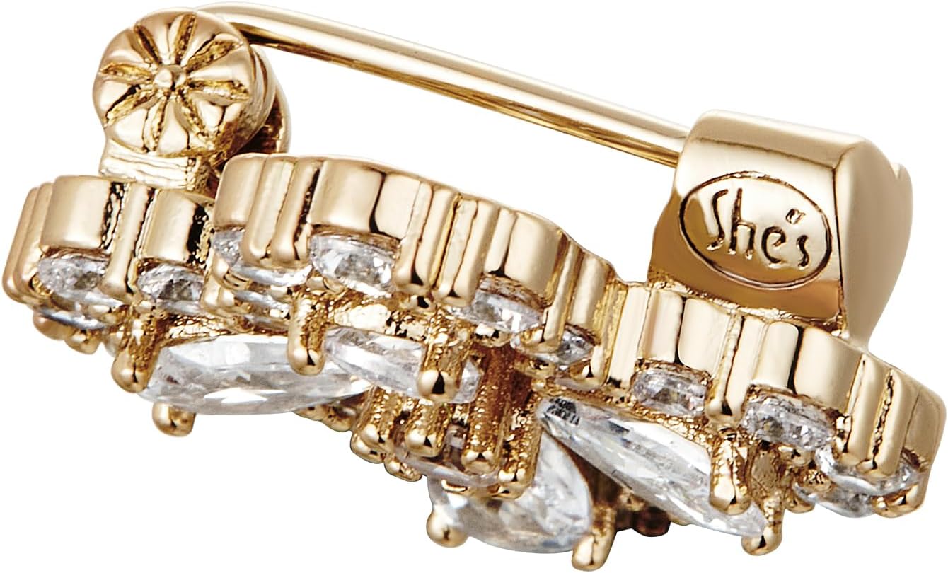 Vintage Brooch Pin for Women Gold Crystal Rhinestone Brooch Sunflower Lapel Pin Baroque Pearl Bouquet Four-leaf Clover pins and brooches jewelry, SHE'S FREE STYLE JUST FOR YOU Metal Plating Process Safety pins - Image 6