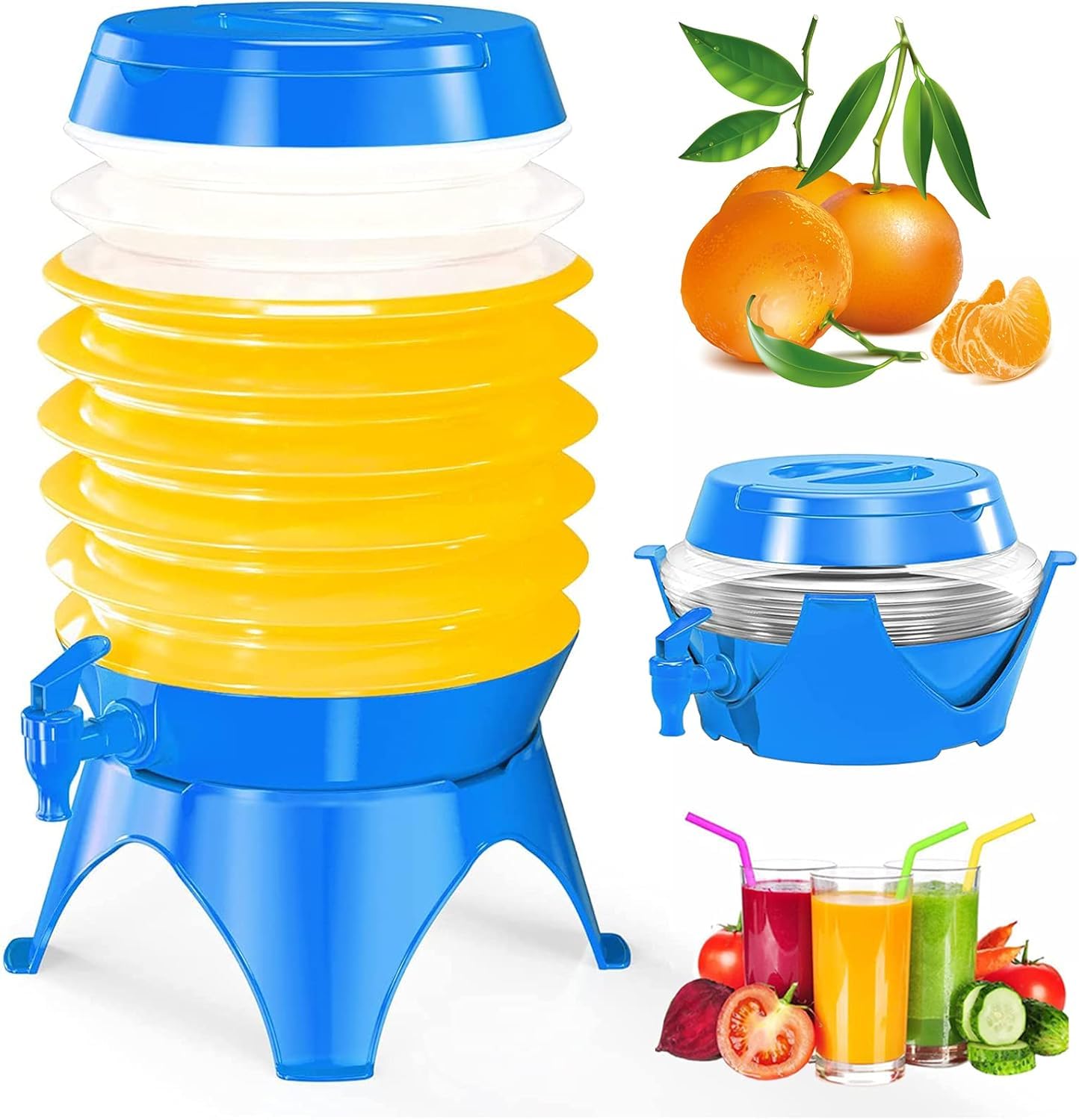 PRAMANTA 5.5 Liter Camping Water Can with Tap Portable Picnic Hiking Camping Water Tank Storage Container for Travelling Camper Collapsible Water Dispenser Barrel with Faucet (1Pcs)-picture-32