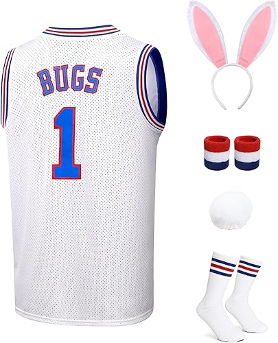 Jersey de baloncesto para hombre, Lola#10 Bugs#1 camisetas de película espacial de los años 90 para HalloweenNavidad, deportes, hip hop, fiesta,