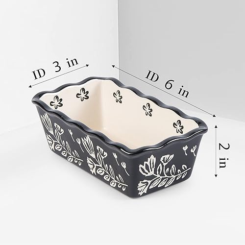 Miniatura 9 de Wisenvoy Mini molde para pan de cerámica para hornear pan, mini sartenes para pan de 4 piezas