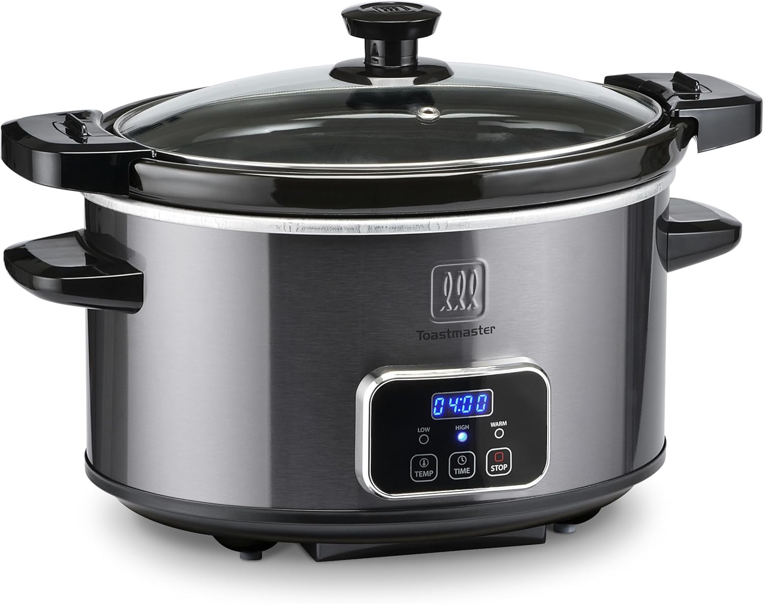 Toastmaster 4-Quart Digital Slow Cooker with Locking Lid - Food Warmer for Dip, Soups, Parties, Meal Preparation & More - Red