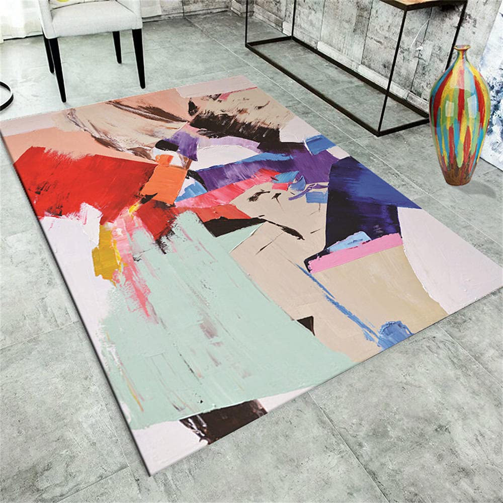 Tapis chambre 100x160cm graphique abstrait moderne et tapis salon lavable