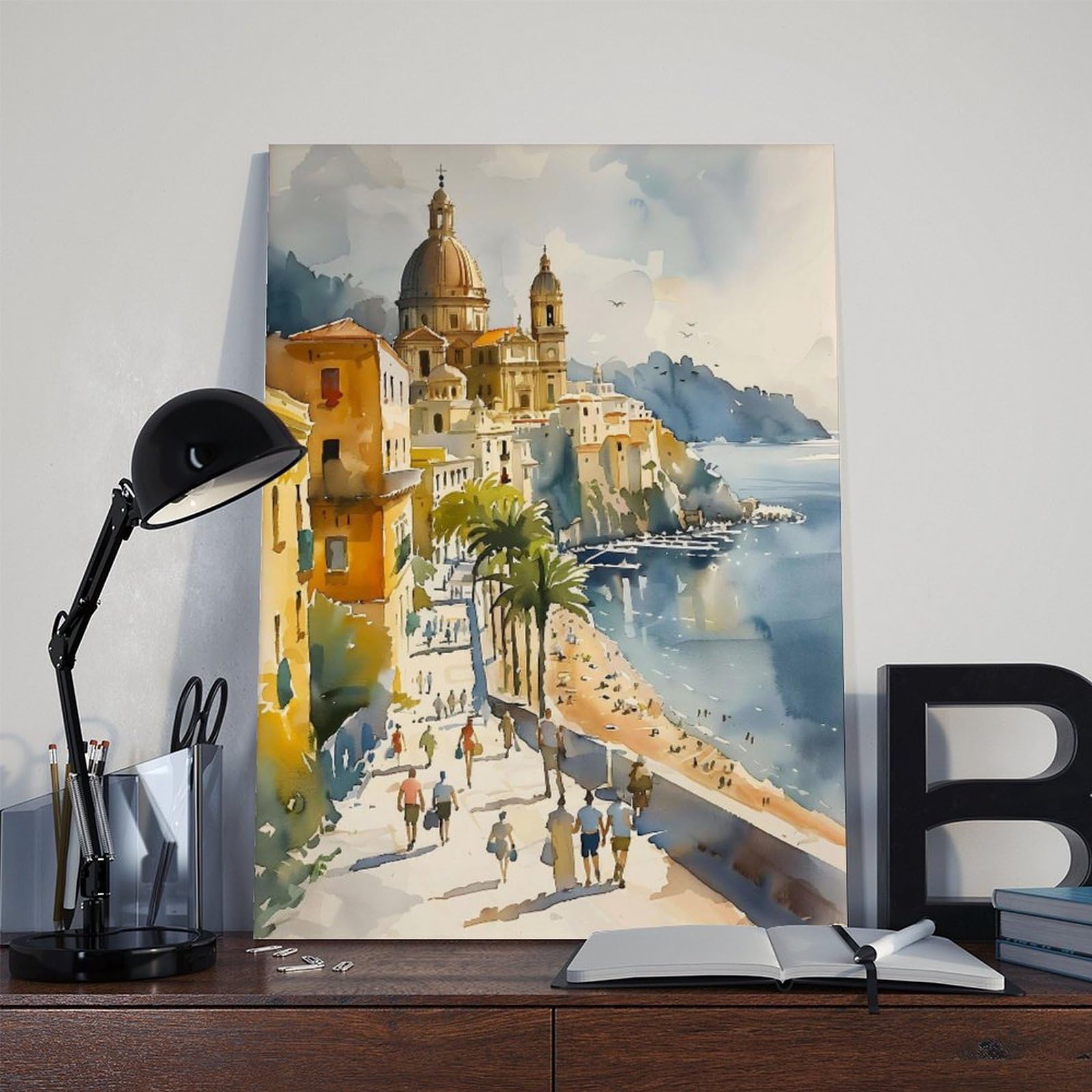 Amazon.com: ZJLAMZ Naples Watercolor Painting Naples City Travel
