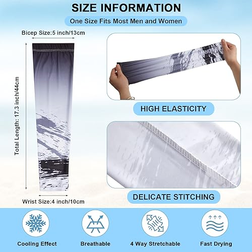 Miniatura 2 de Zhanmai 8 pares de mangas de brazo de protección solar UV para hombres y mujeres, cubierta de brazo de compresión