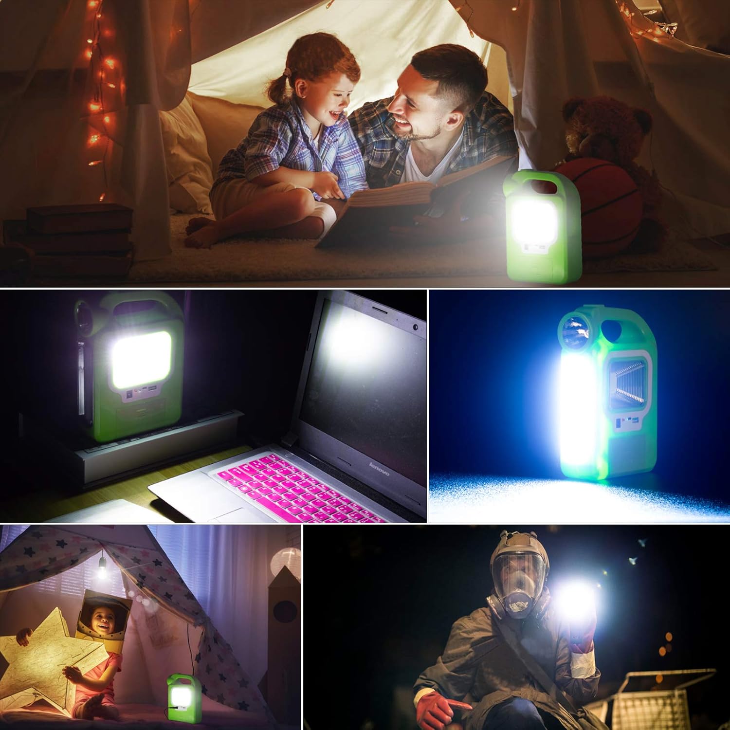 4 Pack Solar Lantern Camping Essentials Accessories Lights, Rechargeable LED Flashlight, Tent Lights for Emergency, Hurricane, Survival Kits, Operated Lamp