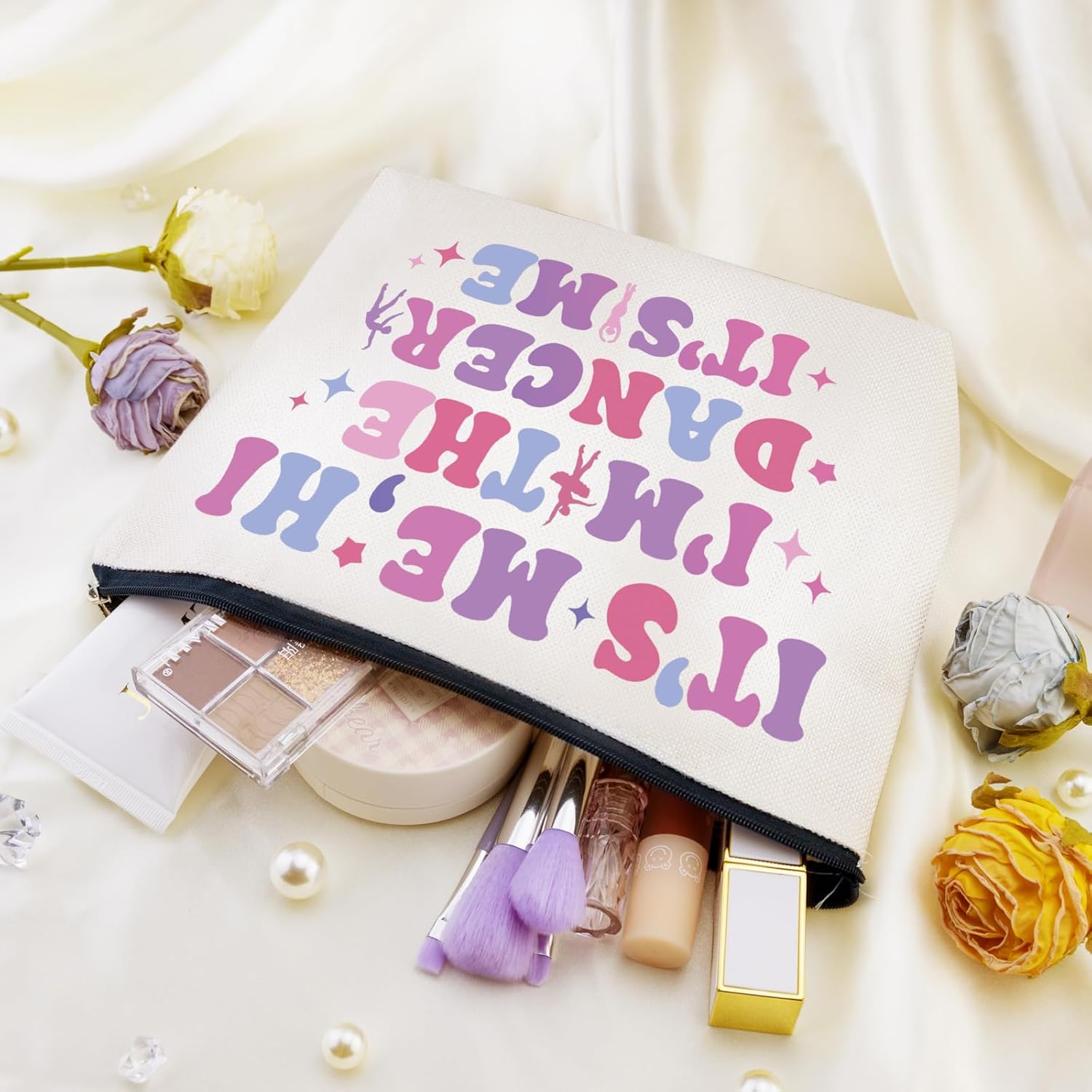 Dancer Gifts for Women Dance Makeup Bag Dance Bags for Dancers Dancer Cosmetic Bag Ballet Teacher Gift Toiletry Zipper Pouch Portable Ballerina Travel Case for Women - Image 4