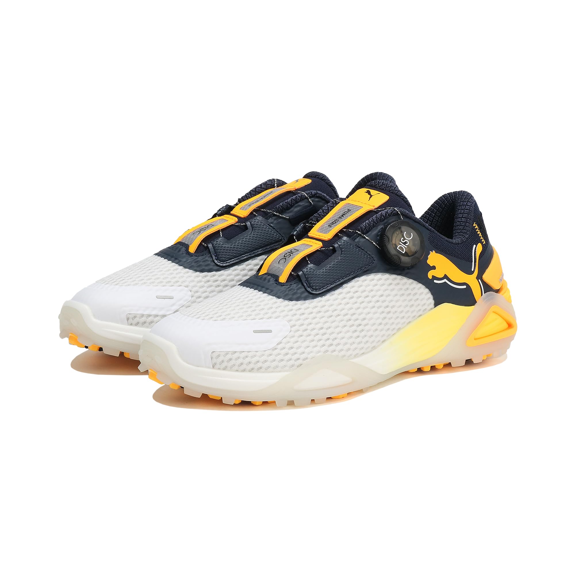 PUMA(???) Men's Spikeless Golf Shoes, Puma White/Dark Navy/Sunstream, 23.0 cm