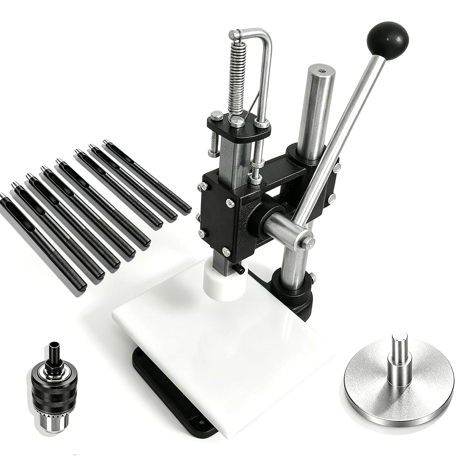 Leather Hole Punch, Hand Press Leather Punch, Embossing Machine, PU Press Hole Puncher for Crafts, Rivet Kit, Stamp Punching Machine
