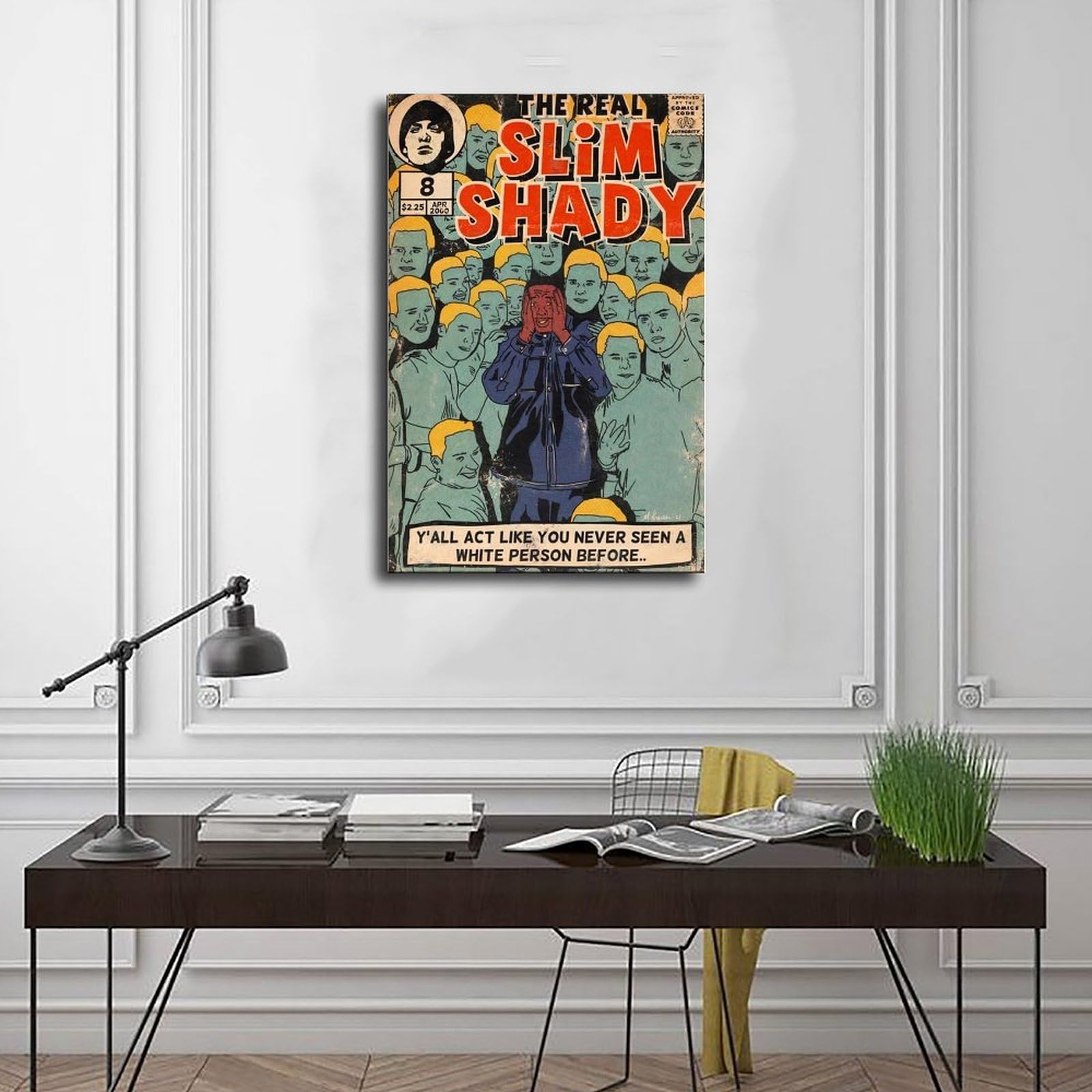 NFFBGFD Poster da parete con illustrazione hip hop, stampa artistica su tela, 60 x 90 cm
