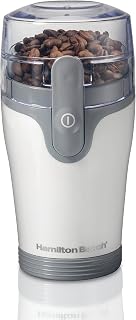 Hamilton Beach Fresh Grind Electric Coffee Grinder - Stainless Steel Blades, Removable Dishwasher-Safe Chamber, Beans Spices Seeds up to 12 Cups White