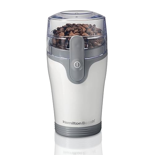 Hamilton Beach Fresh Grind Electric Coffee Grinder for Beans, Spices and More, Stainless Steel Blades, Removable Chamber, Makes up to 12 Cups, White - White - Makes up to 12 Cups