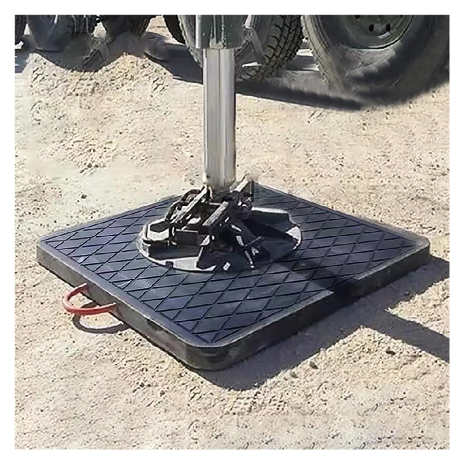 Generisch Hochleistungs-Kranbeinpolster 56 x 56 cm – Rechteckige Betonpumpen-, Wagenheber-, Wohnmobil-Stützbein- und Auslegermatten mit Griff für Stabilität und Halt