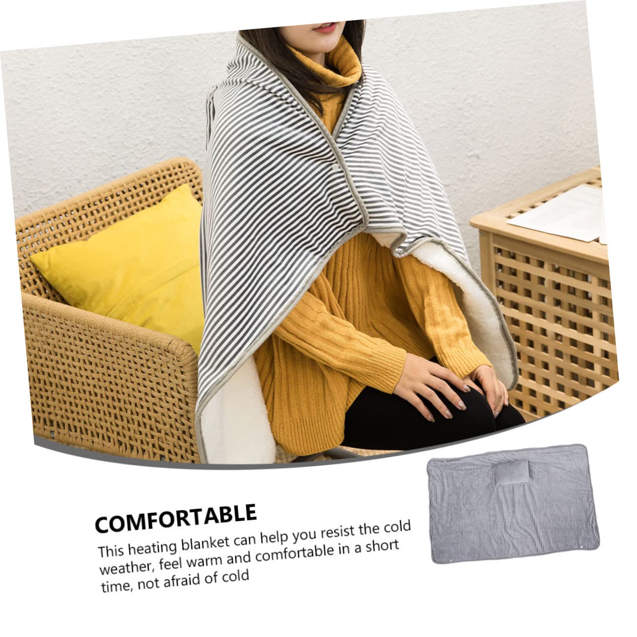 TOPBATHY 1 Pc Couverture de Jambe chauffante Pendentif Amovible Peluche Mini Plaid Chauffant USB Plaid Chauffant électrique Couverture de Corps Chaude électrique Flanelle Grey