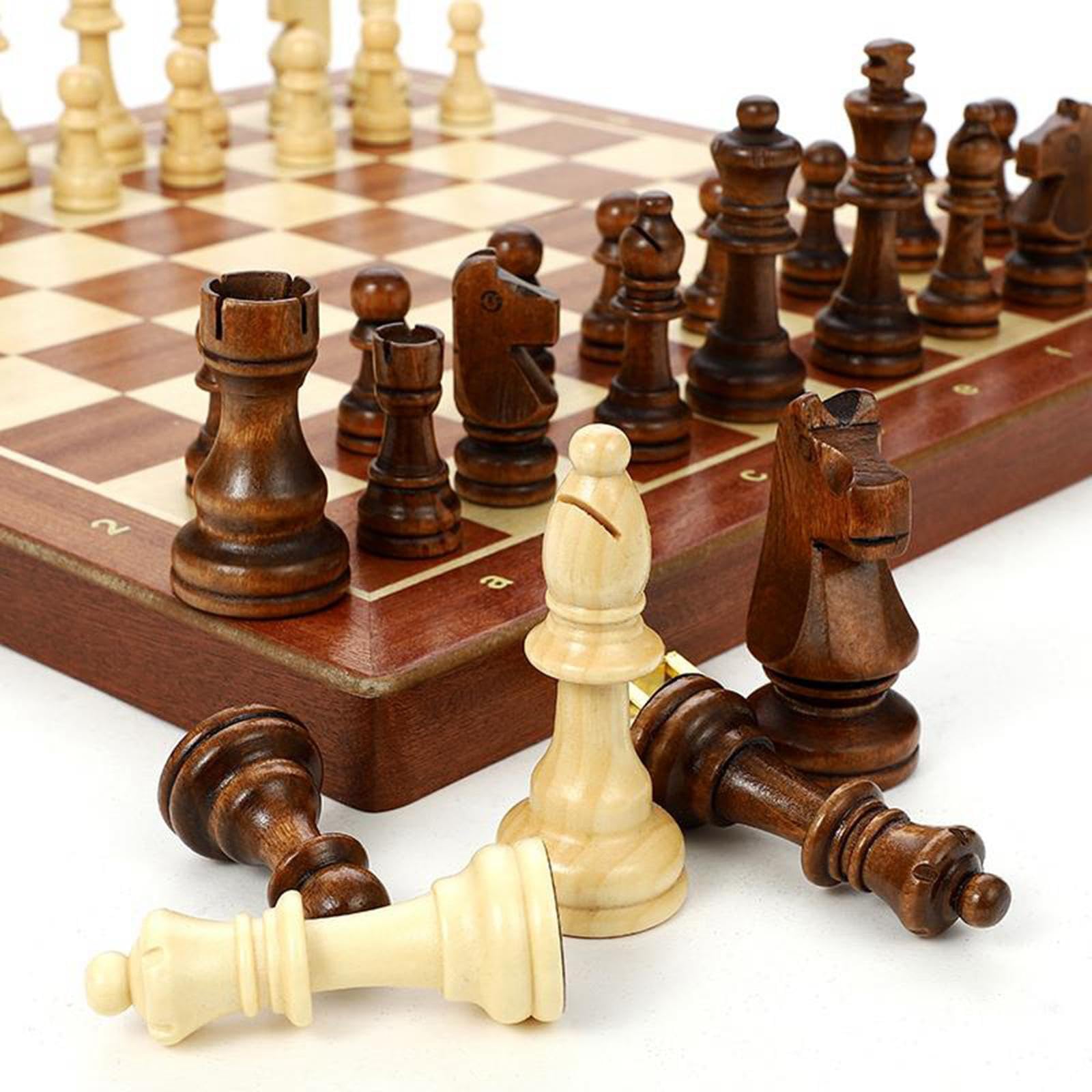 Soirée Jeux inoubliable avec Un Jeu d'échecs en Bois, Pliable et Facile à Transporter. Pièces en Palissandre fabriquées à la Main incluses. Jeu
