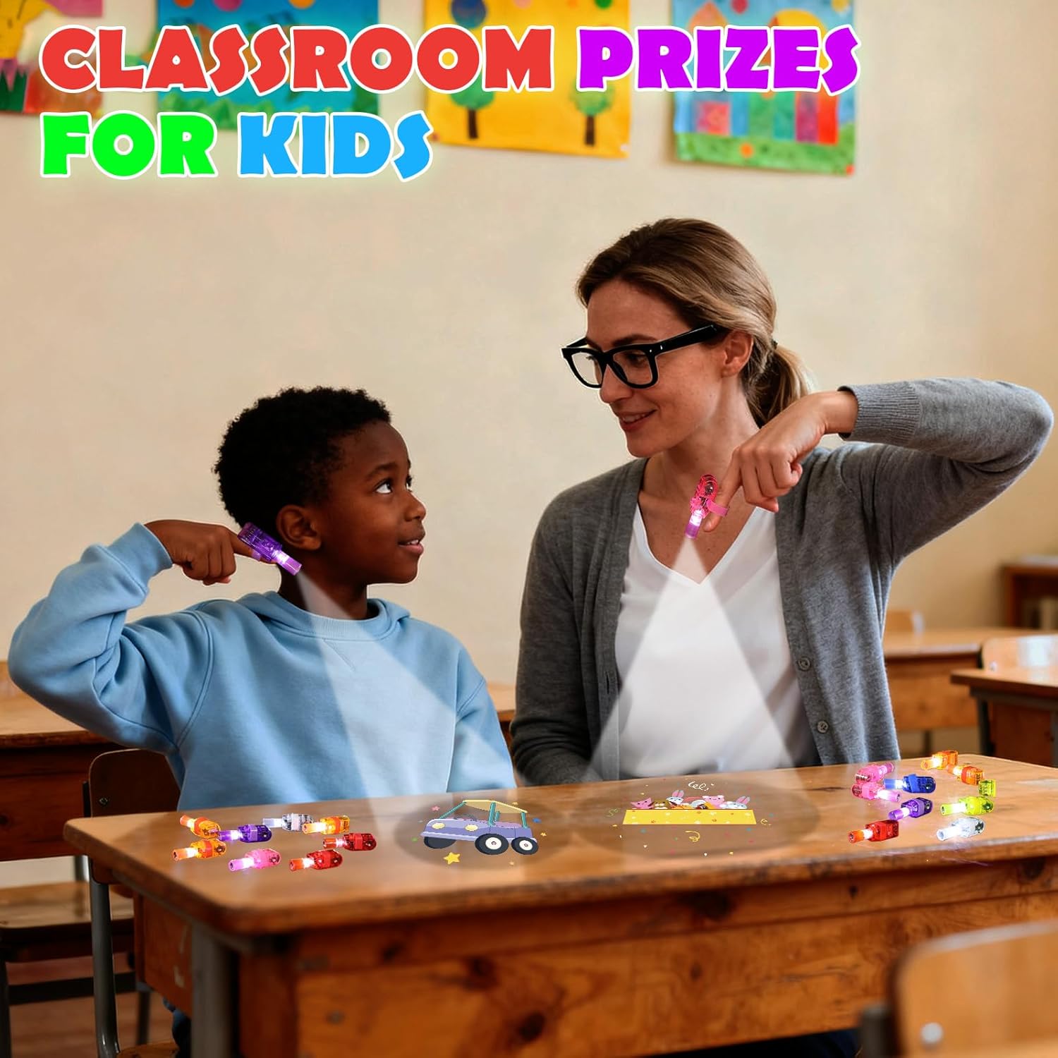 36 Pcs Blue Color Dog Party Favors LED Finger Lights, Glow in the Dark Dog Paw Theme Flashlights Bulk for Kids Goodie Bags, Classroom Rewards, Birthday Party Supplies