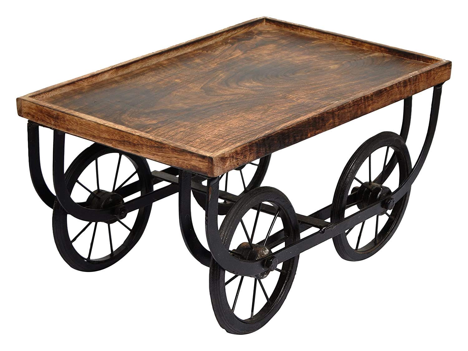 HEEBA GALLERY Serving Tray-Platter for All Wood Serving Tray Cart | Redha Dummy Iron Work Rectangle Shape Wooden Tray for Serving Kart, Size (10 Inch x 5 Inch), SP01