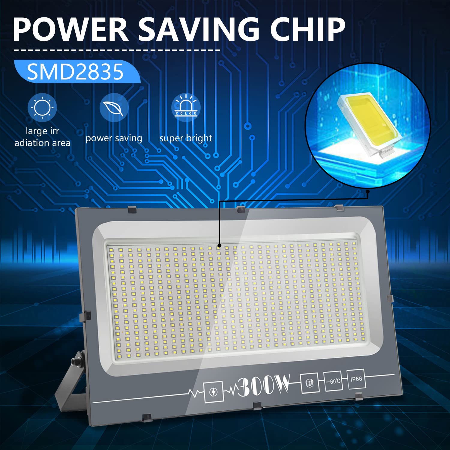 loyal Faretto da esterno a LED 600 W, super luminoso, 6000 K, luce bianca fredda, 60000 lm, IP66, impermeabile, regolabile, con stanghette per giardino, garage, campo sportivo