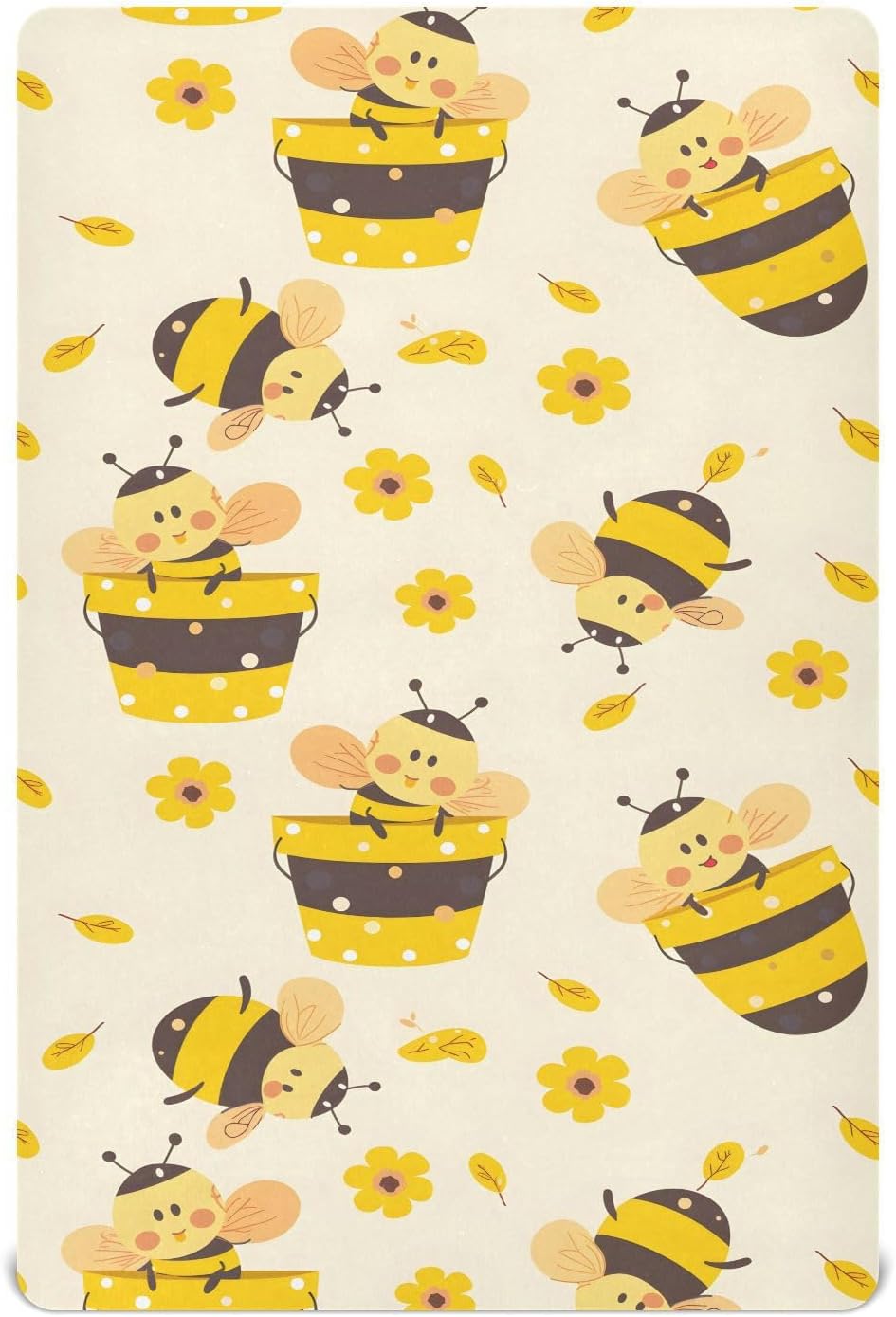 Bee Honey Honeycomb Yellow Crib Sheets for Girls and Boys Fitted Baby Sheets for Standard Crib Toddler Bed Mattress Soft Baby Toddler Sheets 52 x 28 inch