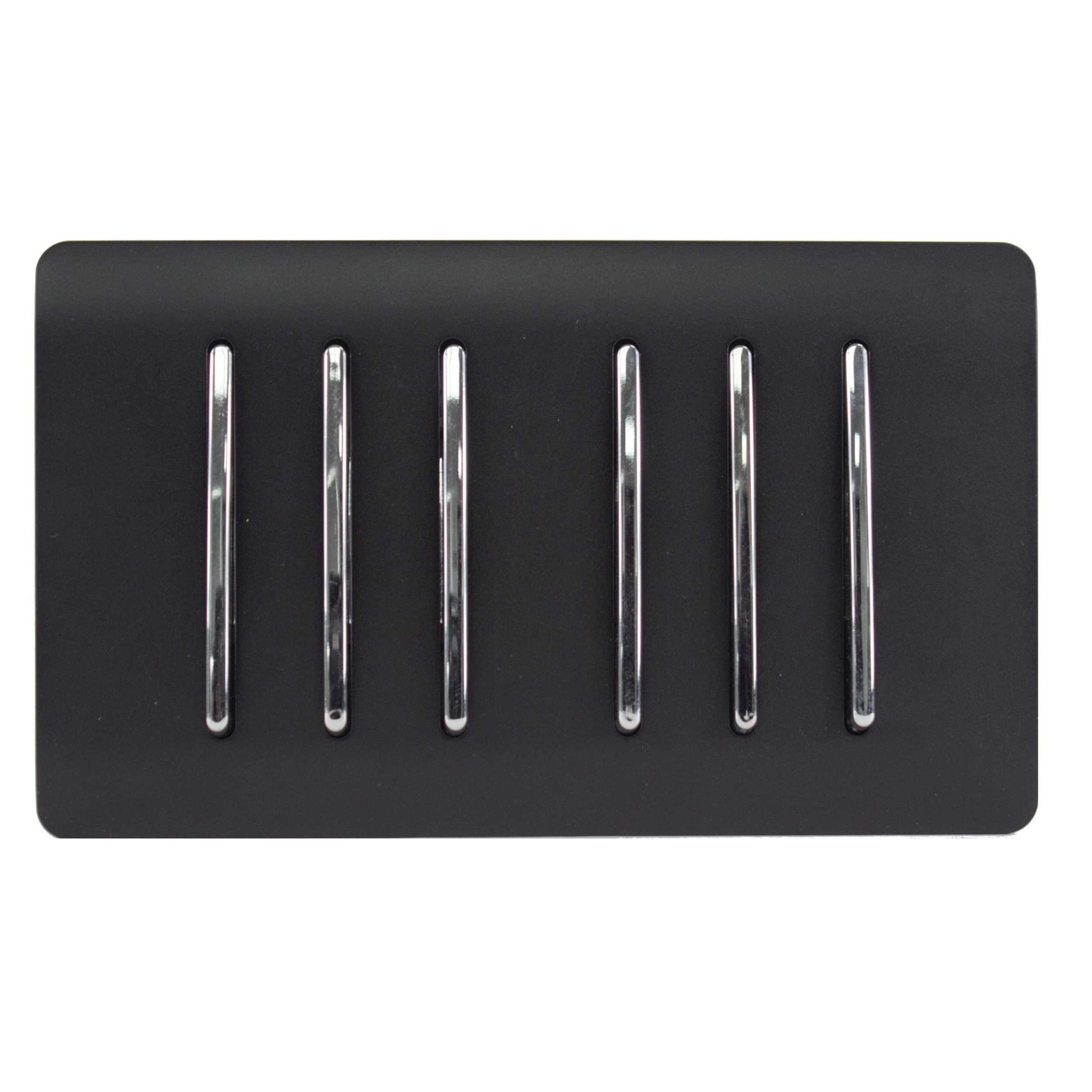B&Q -  Trendi Artistic Modern Glossy 6 Gang 2 Way Rocker Double Plate Tactile Light Switch Matt Black