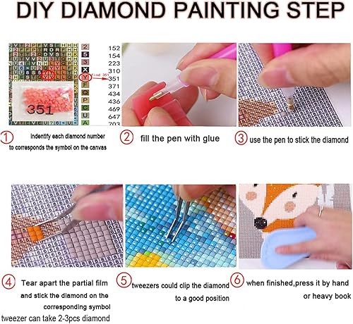 Miniatura 7 de Wenpeef Arte de diamante rojo Lucky Koi para adultosniños, 11.8x35.4 in, kits de pintura de diamantes grandes 5D DIY taladro completo cuadrado