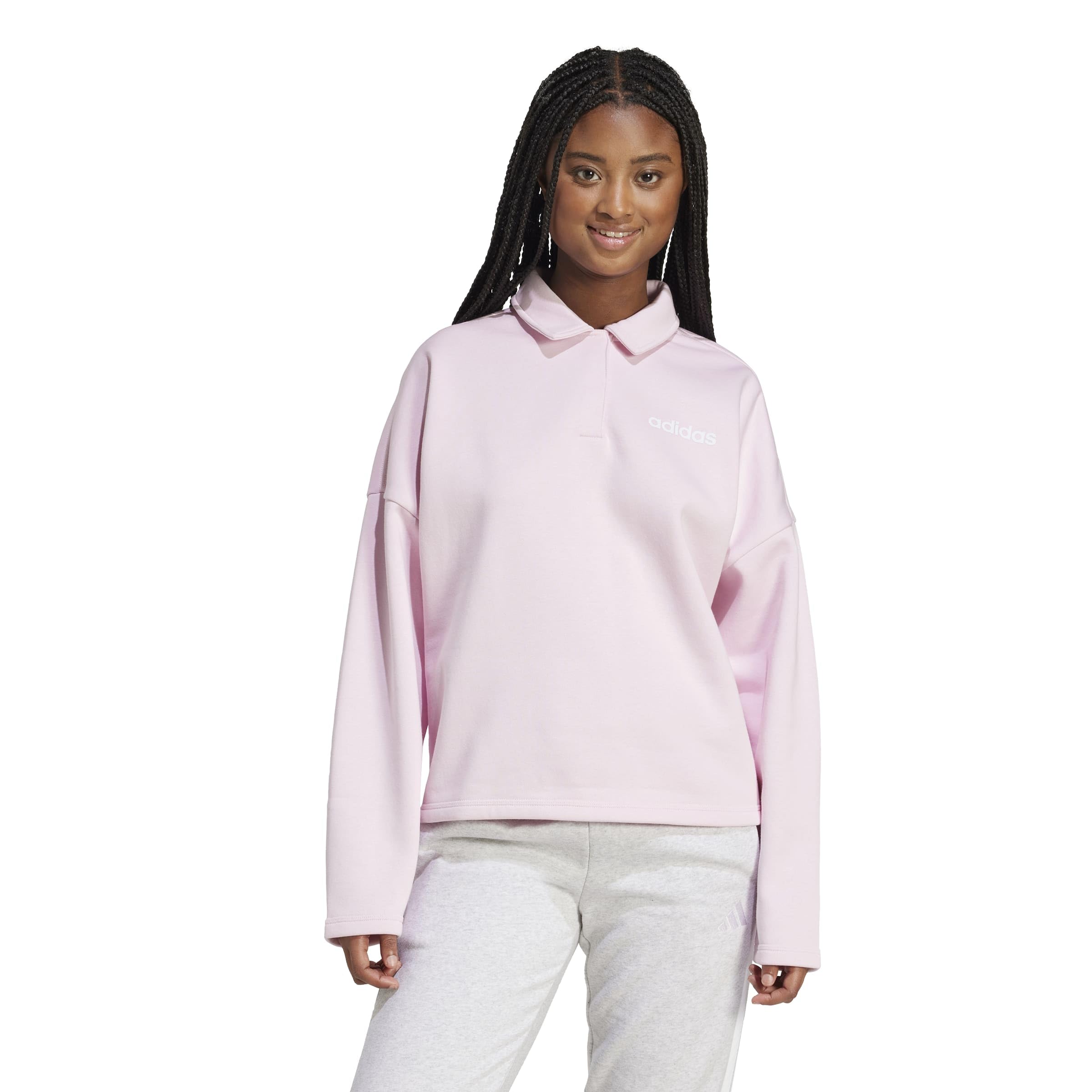 adidas Mujer Essentials Linear Fleece Polo Sweatshirt