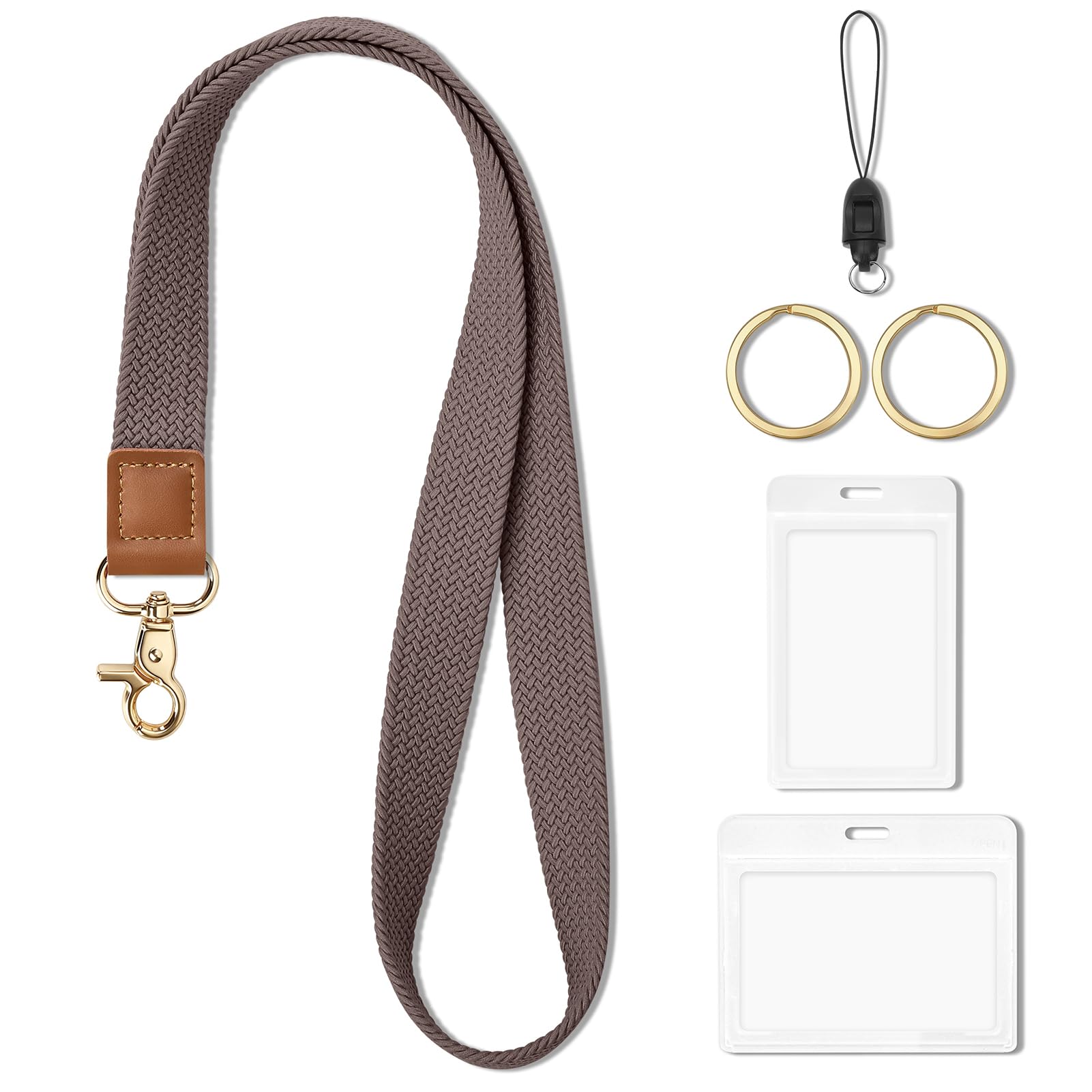 CHUQING Porta tessere con cinturino, cordino da portare al collo, portachiavi, porta tessere, cordino, tracolla,Porta badge,Viola scuro