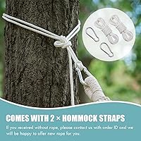 Vista 4 de Hamaca brasileña con correas para árboles, hamacas de lona, hamaca portátil con bolsa de transporte para patio trasero, porche, uso en exteriores e
