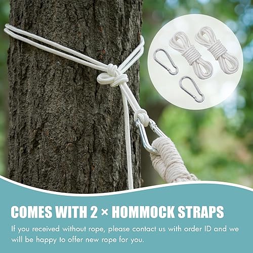 Miniatura 4 de Hamaca brasileña con correas para árboles, hamacas de lona, hamaca portátil con bolsa de transporte para patio trasero, porche, uso en exteriores e