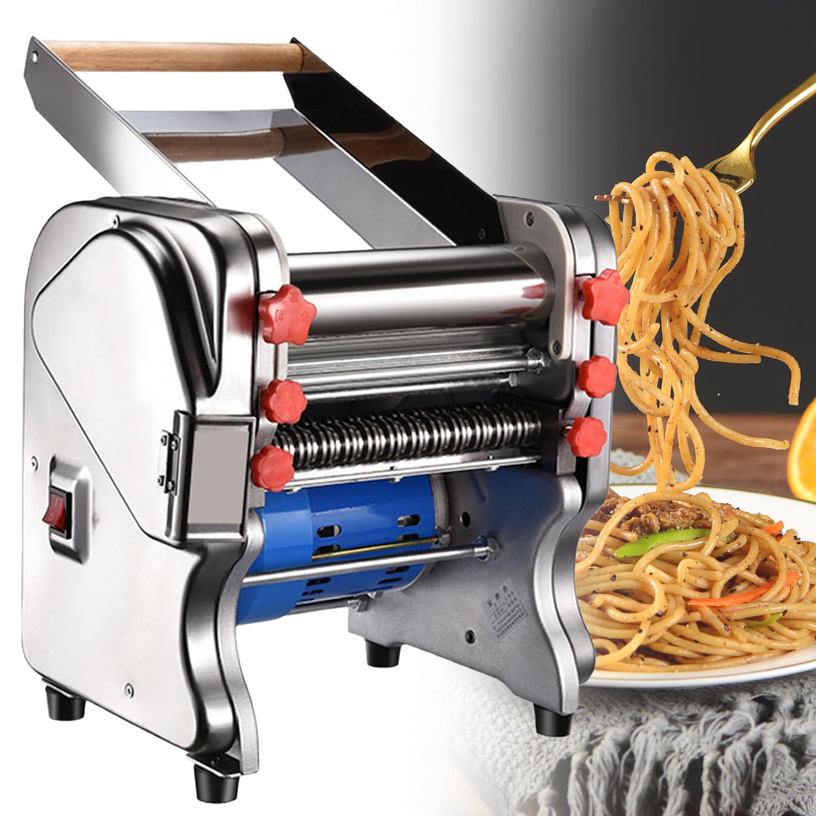 SENJINGHUA Commercial Dough Roller, Commercial Bakery Dough Roller, Electric Pizza Dough Roller, 16-22cm, 550W Automatically Suitable for Pasta, Pizza, Bread, and Pasta Equipment 180
