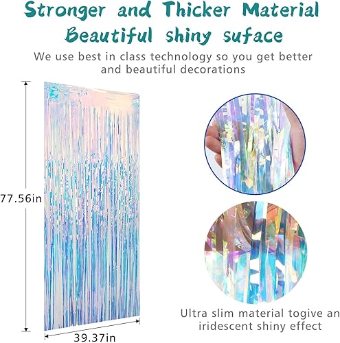 Miniatura 7 de Cortinas de flecos para decoración de fiesta, serpentinas de oropel, decoración de fiesta de cumpleaños, telón de fondo con flecos para graduación,