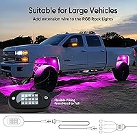 Vista 5 de Cable de extensión de luz LED de roca 4 piezas, cable de extensión LED de 47 pulgadas y 4 pines, kits de acento de neón, cable de extensión de luz