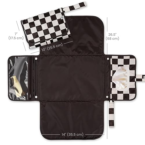 Miniatura 2 de Tiny Twinkle Cambiador de pañales portátil  Cambiador de pañales impermeable, lavable y compacto para viajes  Bolsillo inteligente para toallitas y