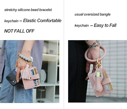 Miniatura 4 de Llavero Pulsera Llavero Pulsera Silicona Brazalete Billetera Tarjeta Chapstick Holder