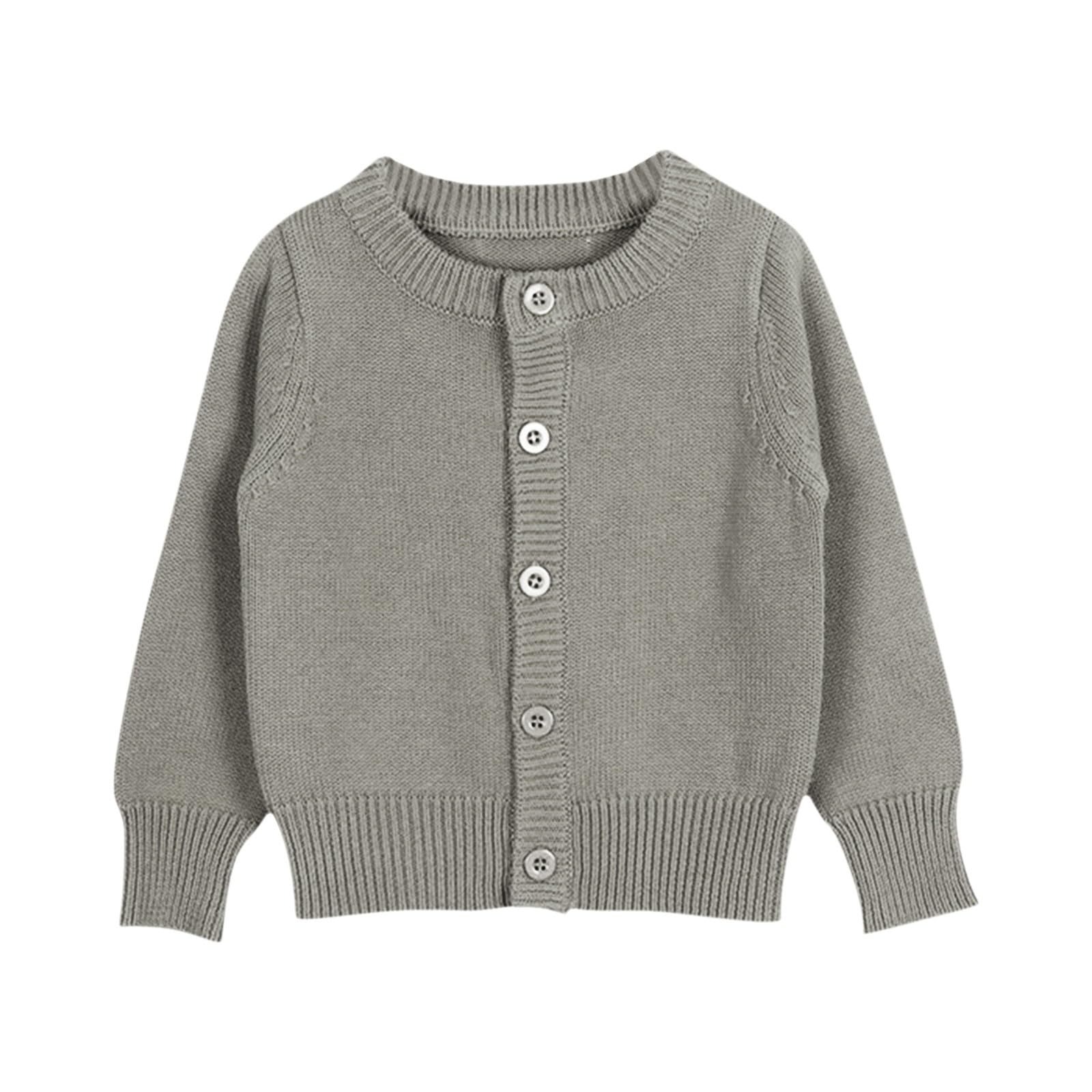 Cárdigan clásico para niña con botones, cuello redondo con diseño atemporal | Aspecto atemporal con tira de botones, básico indispensable para primavera, otoño e invierno