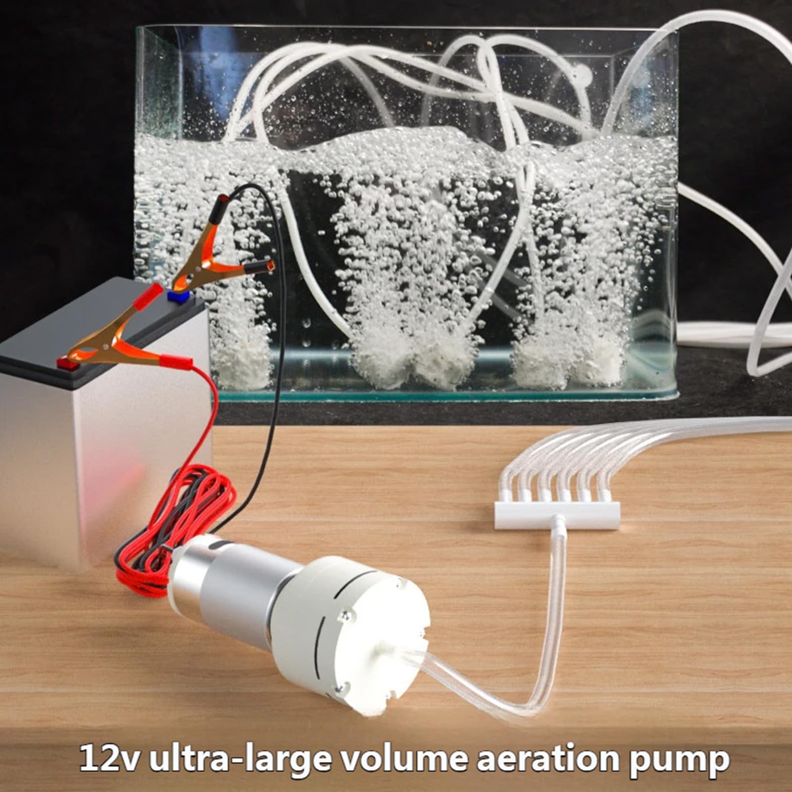 Speed Aquariums - Compresor de aire para acuarios, aireador para peceras con clip grande y operaciones silenciosas, aireador de tanques de peces